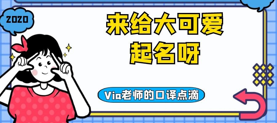 【第五十五期】来给大可爱起名呀 | Via老师的口译点滴